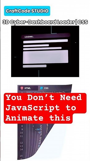 3D Cyber Dashboard Loading | CSS | CraftCode STUDIO #htmlcss #craftcodestudio #programming