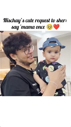Nischay’s cute request to asher: say mama once 🥹❤️ ‪@triggeredinsaan‬ #liveinsaan #shorts