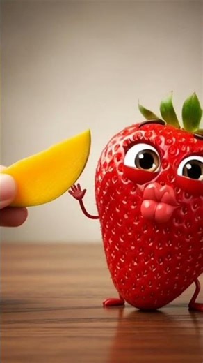 Cute strawberry Eating Mango 🍋😂 | Funny Animated Fruit Video | Trending Shorts”