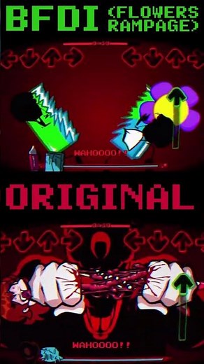 FNF Mario's Madness BFDI Flowers Rampage Powerdown VS Original Animation Comparison!