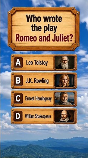 Who wrote the play Romeo and Juliet? #gk #quiz #romeoandjuliet #williamshakespeare
