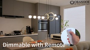 Modern Black Gold Chandeliers for Dining Room, 47in Dimmable LED Chandelier Linear Pendant Light for Kitchen Island, Upgraded 6 Globe Hanging Pendant Chandelier Lighting (2 Rings, 4200lm)