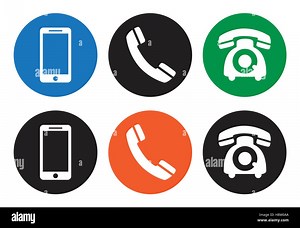 Basic Telephone set icons on white background Stock Vector Image & Art - Alamy