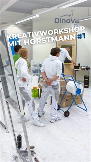 Marlin Koßert und Jasmina Koßert vom Malerbetrieb Ingo Koßert in Spenge teilen ihre Highlights aus unserem Kreativworkshop zusammen mit Großhandel Horstmann. 👏 Danke an alle, die dabei waren! 💪 | Dinova