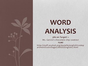 Word Analysis - SlideServe