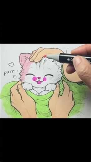 Happy Kitten Purring | Coloring – Satisfy Color