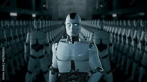 Emergence of AI Robot Waking Up in a Factory Full of Robots