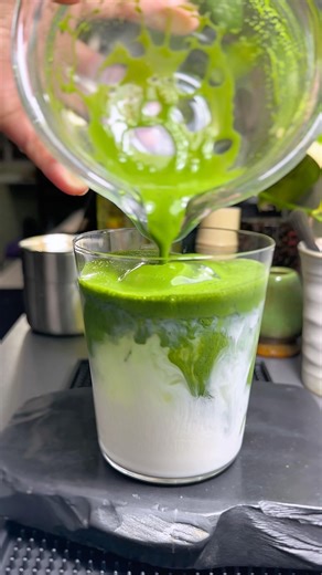 มัตจะมะพร้าวนมสด #matcha #matchalover #matchalatte #มัทฉะ