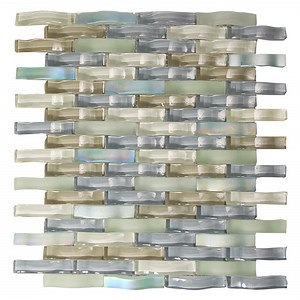 Ripple Spring Melt Grey Wavy Mosaic Glass Tile