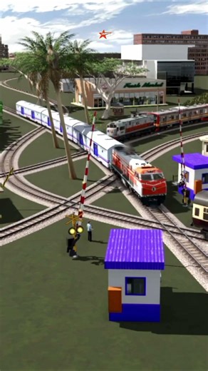 Long Train Queues Crossing the Bending Rail Crossing#train #railway #indianrailways #automobile