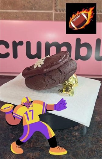 Crumbl Fudge Brownie Football Cookie