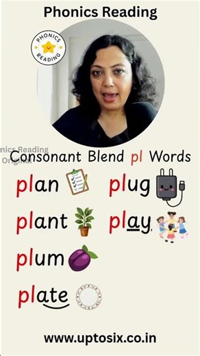 Consonant Blend PL Words Reading Practice with Phonics