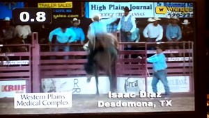 1.6K views · 64 reactions | Rodeoathletes.com/athletes - Do you remember this arena record-breaking ride from Isaac Diaz at the Dodge City Roundup in 2015? Here's a look at the 93 point ride. | Rodeo Athletes | Facebook
