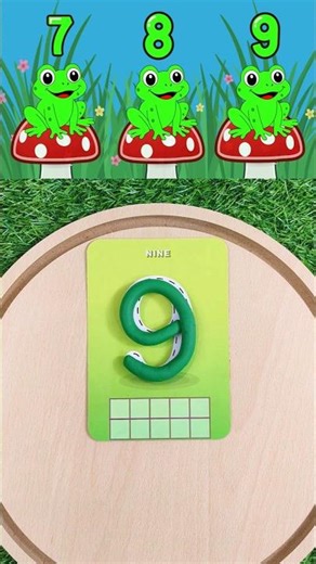 Number 9 with Playdoh! Count to 9 | Nine Frogs Number Song #pinkfong #toddlerlearning #shorts