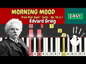 How to Play "Morning Mood" by Grieg - Easy Piano Tutorial (Fingered Notes)
