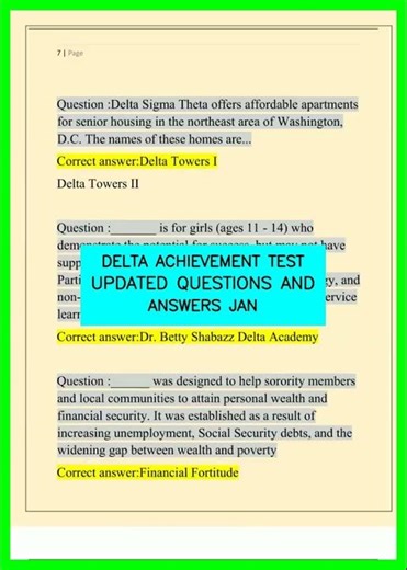 DELTA ACHIEVEMENT TEST UPDATED QUESTIONS AND ANSWERS JAN video