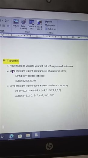 Java selenium automation test engineer interview questions asked by Capgemini