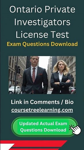 Ontario Private Investigator Exam Questions Prep Study Notes | Private Investigator Exam Questions