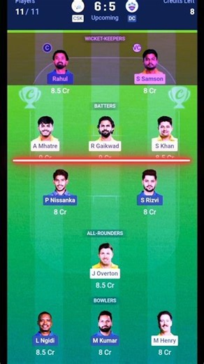 DC vs CSK 🤑 different tim upendra fantacy cricket 👑#ipl
