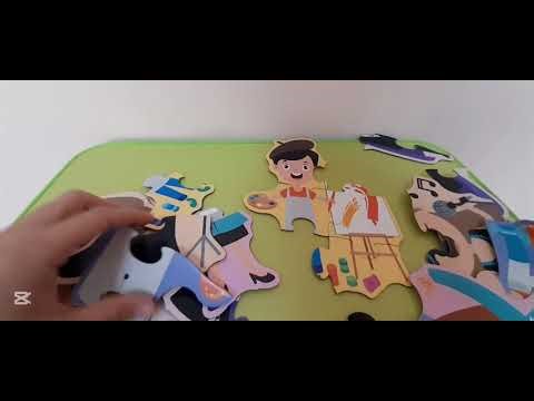 3:50 Minutes Satisfying With Unboxing of Puzzles of different professions | ASMR