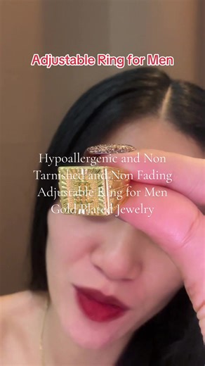 Hypoallergenic and Non Tarnished and Non Fading #goldringformen #adjustablering #jewelry #goldplatedring #ringformen