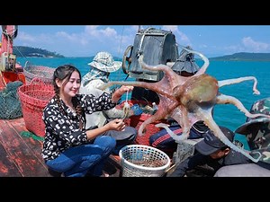 Have You Ever Seen Octopus Catching In This Way - Amazing Octopus Catching - Octopus Salad Cooking