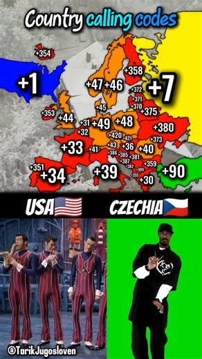 Country calling codes #europe #geoportal #geography #mapping #mapper #greatmemereset #map #shorts