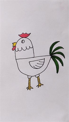How to Draw Rooster 🐔 #kidstvforfun #rooster #chicken #drawing #viral #funny #shorts #coloring #art