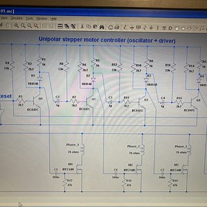 Stepper motor controller with transistors only