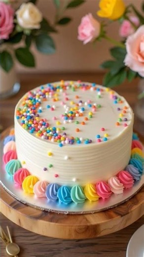 Simple Round Cake Design Ideas | Easy & Beautiful Gool Cakes #roundcake #golcake #cakedecor