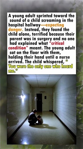 Young Adult Comforts Scared Child in Hospital