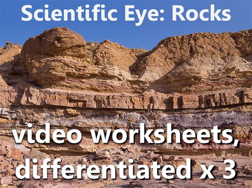 Scientific Eye: Rocks. Video questions, differentiated x3 | Teaching Resources