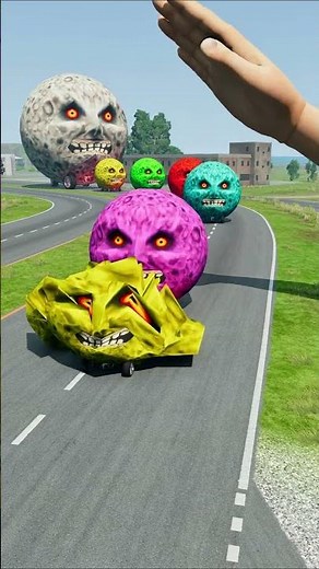 Big & Small Cars vs Giant Hand Slap - BeamNG.drive