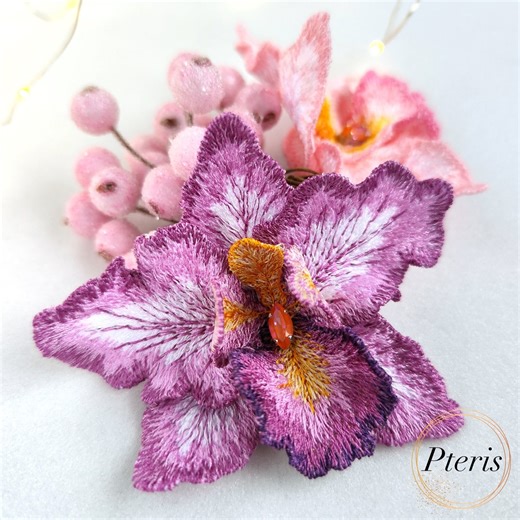 3D Orchid Machine Embroidery Design: Flower FSL, 4x4 Hoop (digital Download) - Etsy