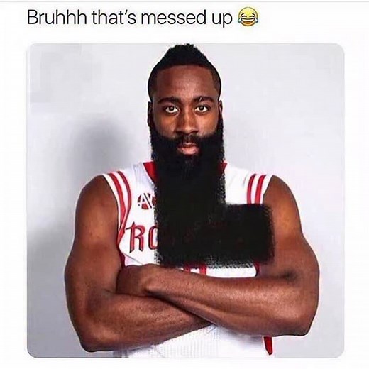 James Harden Meme Goes Viral After Fans Edit His Beard Into an “L” 😂 NBA fans have always been creative, but sometimes the internet takes things to a whole new level. A photo of James Harden has been making the rounds, and someone decided to extend his already iconic beard into a full-blown “L” shape — and the caption reads, “bruhhhh that’s messed up 😂.” It’s the kind of disrespectful, hilarious, totally unnecessary edit that only NBA Twitter could deliver, and it instantly blew up across bask