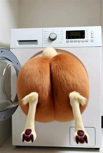 Lopunny inflated and stuck inside washing machine.