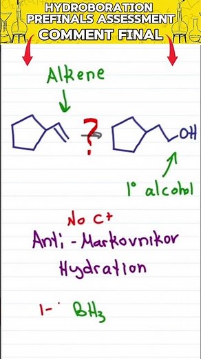 Alkene to Primary Alcohol Practice – Organic Chemistry Finals Review