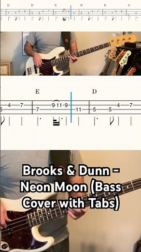Brooks & Dunn - Neon Moon (Bass Cover with Tabs) #basscover #country #tabs #music