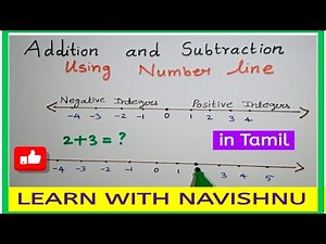 Addition and Subtraction of Integers using Number Line in Tamil/Beginners Maths #Learn With Navishnu