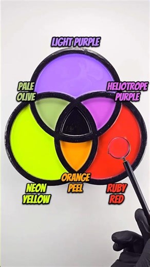 💋Ruby Red + 🥎Neon Yellow + 😈Light Purple - Jewel Meets Neon Glow