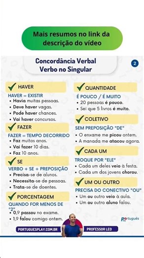 Resumo de concordancia verbal as principais regras para você que estuda para concurso público