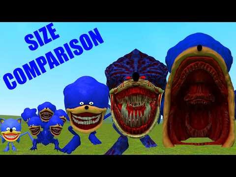 SIZE COMPARISON OF ALL SEA EATER SHIN SONIC TAPES FAMILY in Garry's Mod