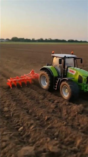 CLAAS Tractor Plowing the Field | Powerful Farming Machine at Work