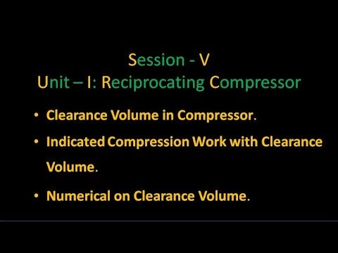 Unit-I: Reciprocating Compressor Session V