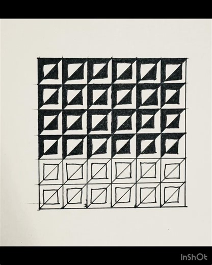 Mesmerizing Geometric Zentangle Pattern 🖊️✨ | Easy Black & White Doodle #shorts