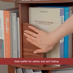 Rotating Bookshelf Tower, Small Corner Bookshelf, 360 Display 4 Tier Floor Standing Bookcase Storage Rack, Wood Revolving Bookcase Narrow Book Shelf Organizer for Bedroom, Living Room