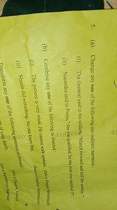 5. (a) Change any one of the following into indirect narration:... | Filo