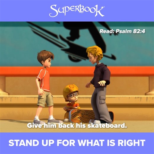 Chris didn't stay silent. Instead, he courageously stood up for someone in need of help! 💪🏼🤝🏻😊 Our courage to choose kindness matters. Jesus teaches us kindness so we can live it out and extend it to others! ✝️ . . . . . SUPERBOOK Bringing Bible Stories and Jesus' love to kids everywhere Series App Academy Outreach | Superbook