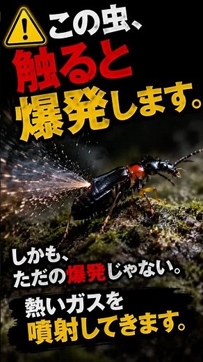 【1分解説】絶対に触るな！100℃の熱ガスを放つ、実在する爆弾虫「ミイデラゴミムシ」の恐怖
