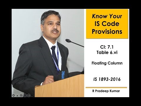IS 1893-2016 (Part 1): Clause 7.1 Table 6 (vi) Floating Column